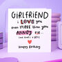 'Girlfriend I Love You' Birthday Card, thumbnail 1 of 2
