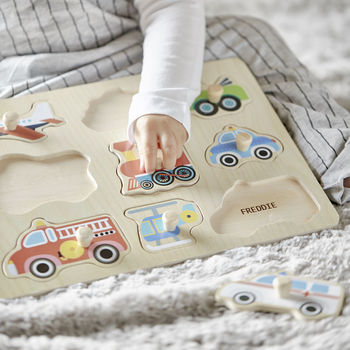 Vehicles Personalised Wooden Puzzle, 6 of 9