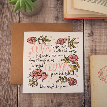Shakespeare Valentines Day Card February By Literary Emporium ...