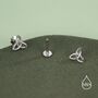 Sterling Silver Celtic Knot 16 G Internally Threaded Flat Back Earrings, thumbnail 6 of 11