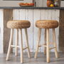Wood Bar Stool With Wicker Seat, thumbnail 2 of 9