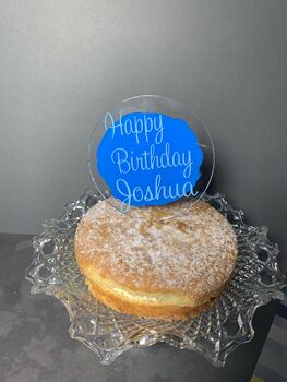 Personalised Round Boys Acrylic Cake Topper, 2 of 3