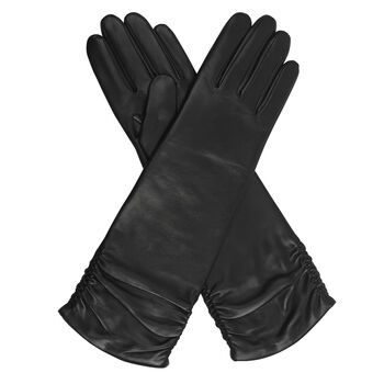 Audrey. Women's Ruched Long Leather Gloves, 7 of 12