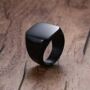 15mm Wide Top Flat Square Signet Unisex Ring, thumbnail 6 of 7