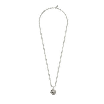Men's Lakshmi Hammered Disc Silver Necklace, 5 of 9