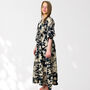 Black Long 100% Cotton Kaftan, thumbnail 6 of 7
