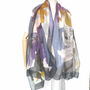 Peony Purple And Mustard Flower Summer Scarf, thumbnail 3 of 12