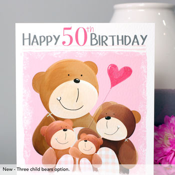 Personalised Mummy Bear Age Birthday Card, 4 of 12