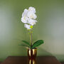 White Silver Artificial Orchid Dark 46cm Real Touch, thumbnail 1 of 3