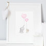 Personalised Baby Elephant And Rabbit Bestfriends Print, thumbnail 1 of 8