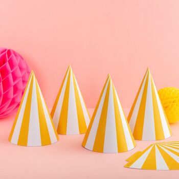 Bright Striped Party Hats, 6 of 9