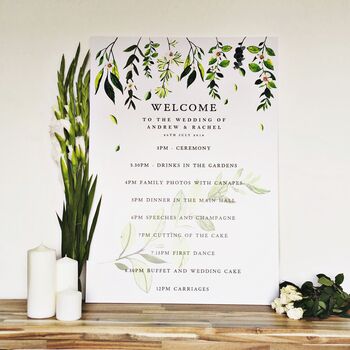 Green And White Botanical Wedding Table Plan, 6 of 6