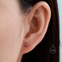 Amethyst Purple Oval Cz Stud Earrings Sterling Silver, thumbnail 5 of 12