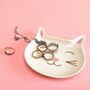 Smiley Face Cat Porcelain Trinket Tray, thumbnail 2 of 3
