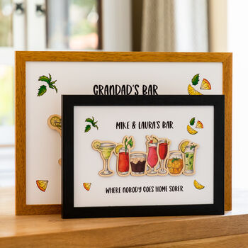 Personalised Cocktail Bar Framed Print, 4 of 7