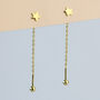 Sterling Silver Screw Back Star Threader Earrings, thumbnail 7 of 8