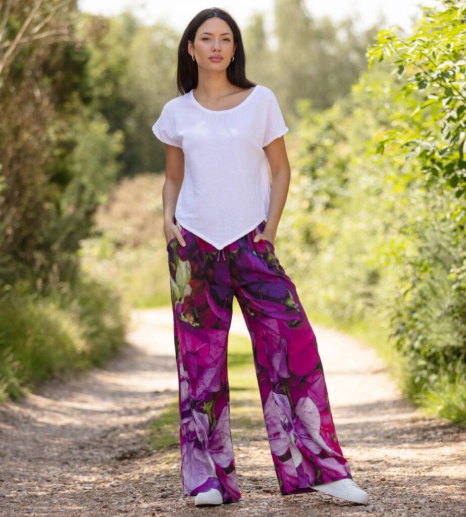 Sweet Pea Linen Palazzo Trousers, 1 of 4