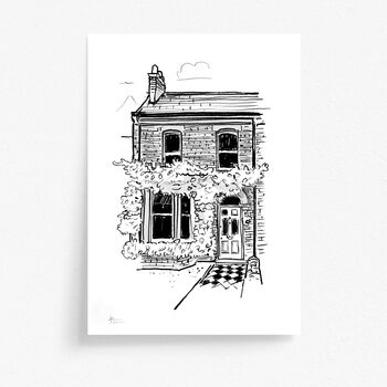 Personalised Black And White Sketch Of Your House, 5 of 9