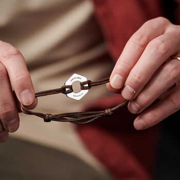 Personalised Men's Twenty Five Year Anniversary Sterling Silver Bracelet, 4 of 9