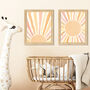 Two Boho Suns Kids Nursery Wall Art Print Gift, thumbnail 1 of 5