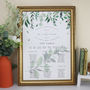 Green And White Botanical Wedding Table Plan, thumbnail 1 of 6