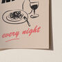 Pasta Night Every Night Illustrated Pasta Print, thumbnail 2 of 6