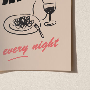 Pasta Night Every Night Illustrated Pasta Print, 2 of 6
