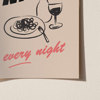 Pasta Night Every Night Illustrated Pasta Print, 3 of 6