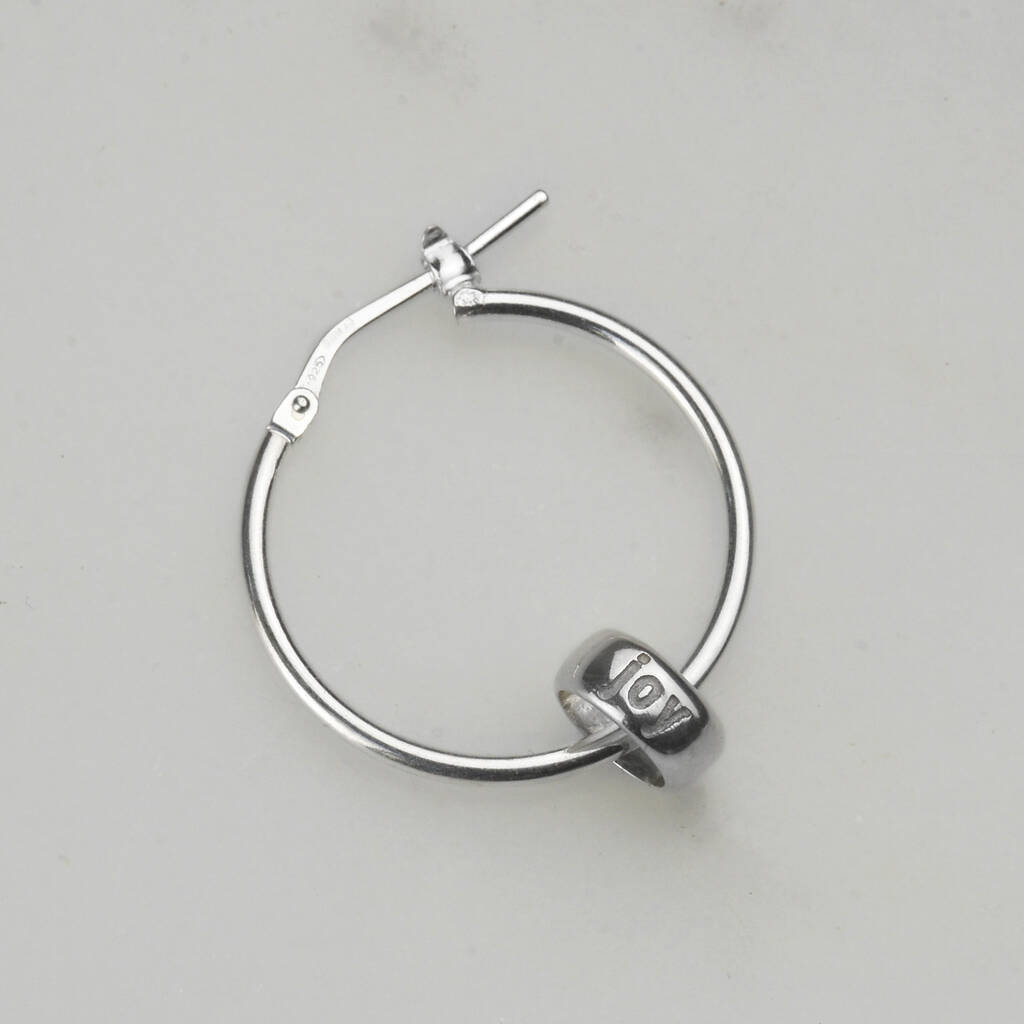 Hoop Earrings With Charms Personalised Word Jewellery By The London