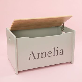 Personalised Grey Toy Box, 4 of 4