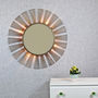 Harmonia Antique Copper Sunburst Rays Light Wall Mirror, thumbnail 1 of 4