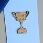 'Best Dad' Wooden Trophy Token And Card, thumbnail 2 of 2