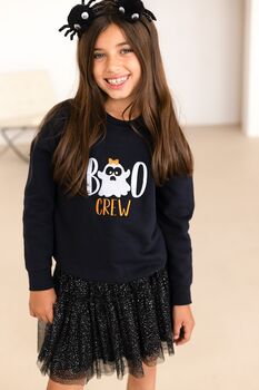 Boo Crew Halloween Embroidered Jumper Sweatshirt, 3 of 6