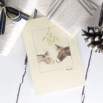 Donkeys Under The Mistletoe Christmas Card, 4 of 4