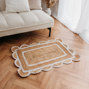 Scallop Jute Mat Rug In Pink, 3 of 6