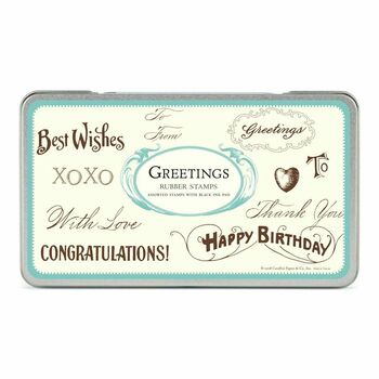 Set Of 10 Greetings Rubber Stamps By Cavallini And Co, 4 of 4