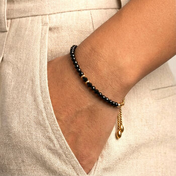 October Birthstone Black Tourmaline Bracelet, 2 of 8