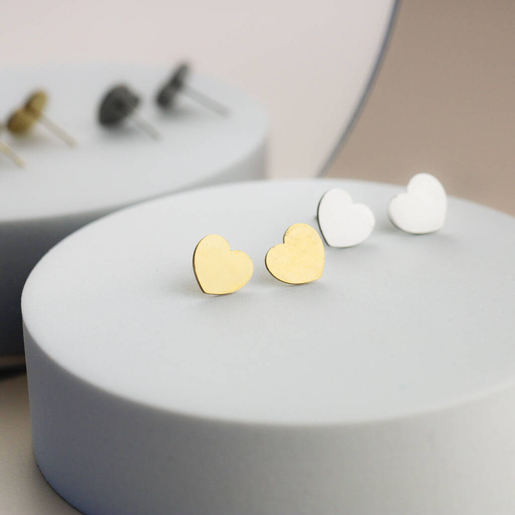 Solid Heart Stud Earring By GY Studios