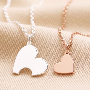 Mother And Child Set Of Two Heart Puzzle Necklaces, 6 of 10