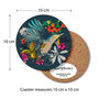Round Bird Coaster Nuthatch Heat And Stain Proof, thumbnail 2 of 10