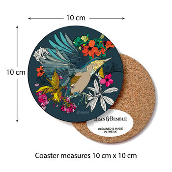 Round Bird Coaster Nuthatch Heat And Stain Proof, 2 of 10