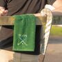 Personalised Green Embroidered Hockey Towel, thumbnail 1 of 2