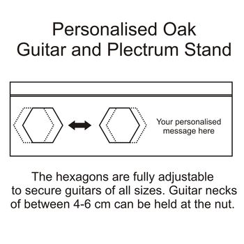 Personalised Double Guitar Stand And Plectrum Holder, 5 of 5