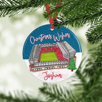 Personalised Anfield Bauble, Christmas Ceramic Ornament, 2 of 4