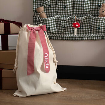 Personalised Velvet Bow Gift Sack, 2 of 12
