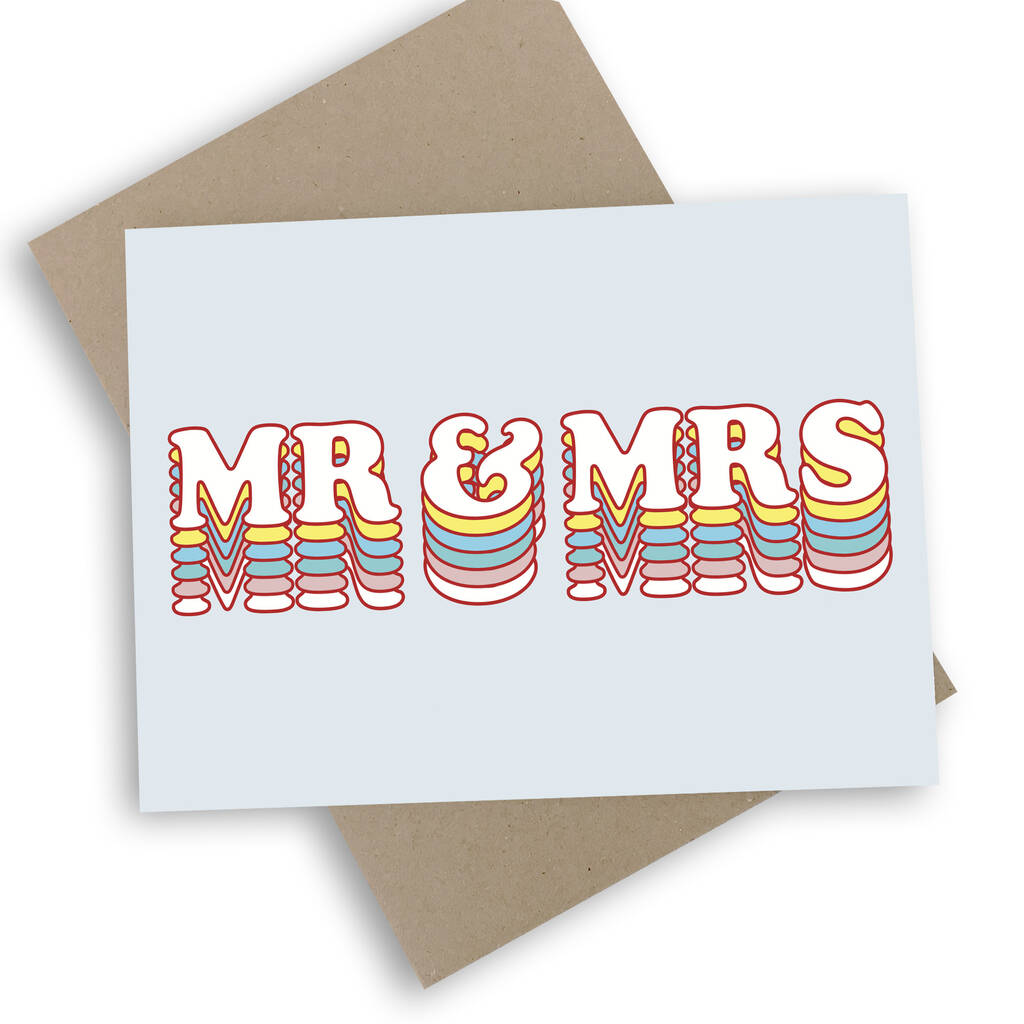 Mr And Mrs, Layers Wedding Card By Mimi & Mae | notonthehighstreet.com