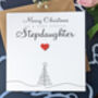 Personalised Handmade Christmas Card For Special Stepdaughter, thumbnail 4 of 4