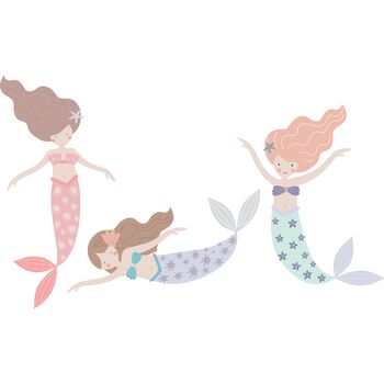 Mermaid And Dolphin Fabric Wall Stickers, 4 of 5