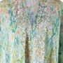 Spring Floral Viscose Kaftan Jacket With Heavy Cream Fishbone Embroidery, thumbnail 5 of 6