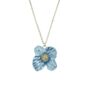 Poppy Blue Flower Pendant Necklace, thumbnail 4 of 5